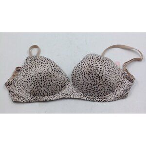 Victoria's Secret Body Lightly Lined Wire-Free Bra Animal Print Size 34DDD Beige